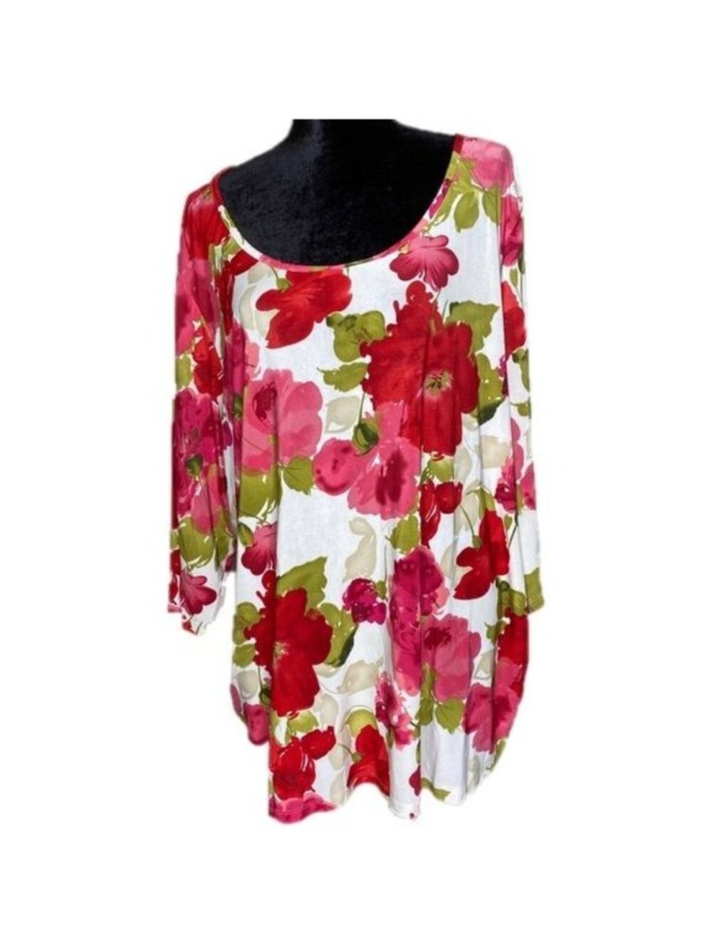 IGIGI Yuliya Raquel Womens 26 28 Floral Tunic Top Plus USA Stretch Knit